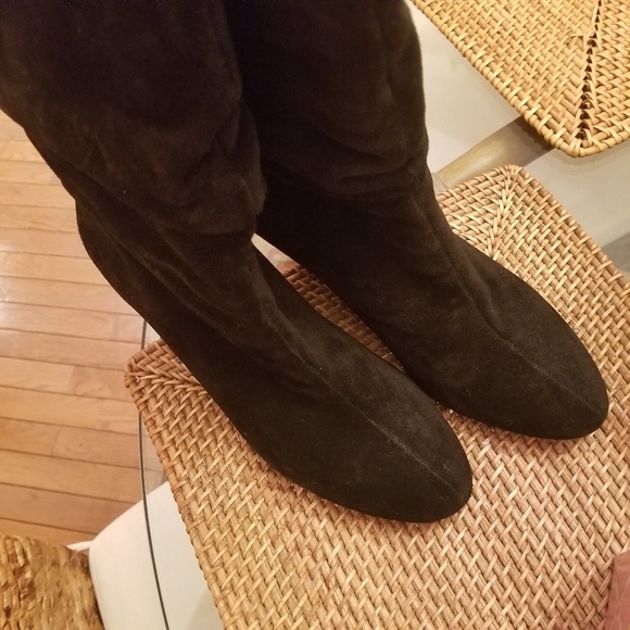 Alex Marie Black Leather Suede Boots - Picture 3 of 8